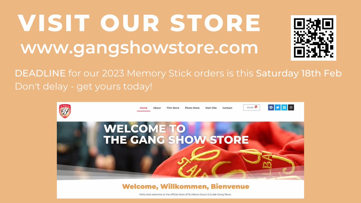 DEADLINE - THIS SATURDAY if you want to order a memory stick of our 2023 Show. Order your copy of the full show and photographs today at gangshowstore.com