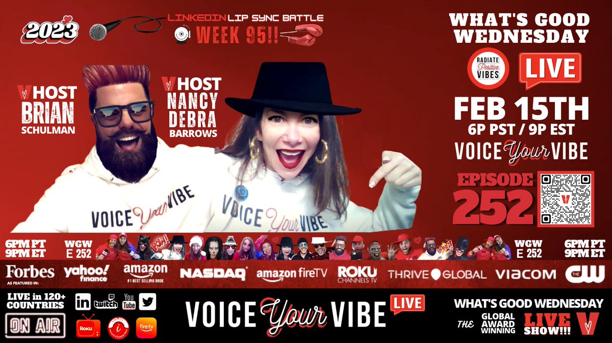 VoiceYourVibe's tweet image. Come🗣THE GOOD &amp;amp; experience FullForceFUNNESS WED @ 6pPT! #LinkedInLipSyncBattle #socialdisDANCING on E252 of the Global Award-Winning #WhatsGoodWednesdayLIVE broadcasted💫the🌎in 120+countries on LinkedInLIVE Amazon🔥RokuTV PODTV Twitter Twitch YouTube👉 lnkd.in/g-wBBXFm