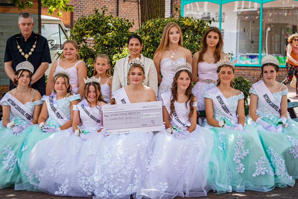 WithamCarnival's tweet photo. Thank you to MP Priti Patel for donating £500 to the Carnival cause. Its such an amzing thought and really appreciate your continued support for the Carnival. https://t.co/QYXRJzORFQ