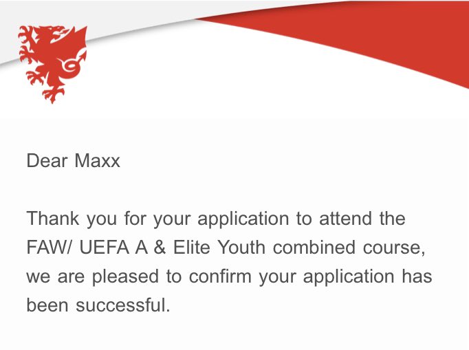 MaxxWilliams5's tweet photo. Absolutely delighted to have been accepted on the UEFA A Licence course. Too many people to thank who have helped and are currently aiding my development. Can’t wait to get started 📚⚽️🦢 https://t.co/ZfsNcCrtPQ