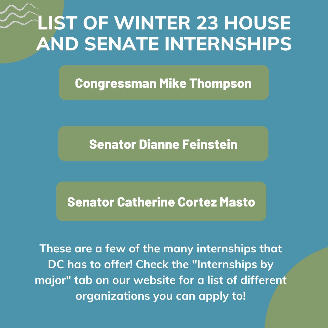 ucdwashington's tweet photo. Some of our Winter 23 students are currently interning for the House and Senate. To learn more about internship opportunities for you, check our our website!

#UCDC #UCDavis #AggiePride #OurUCDavis #AggiesinDC https://t.co/FGGDMJyo2t