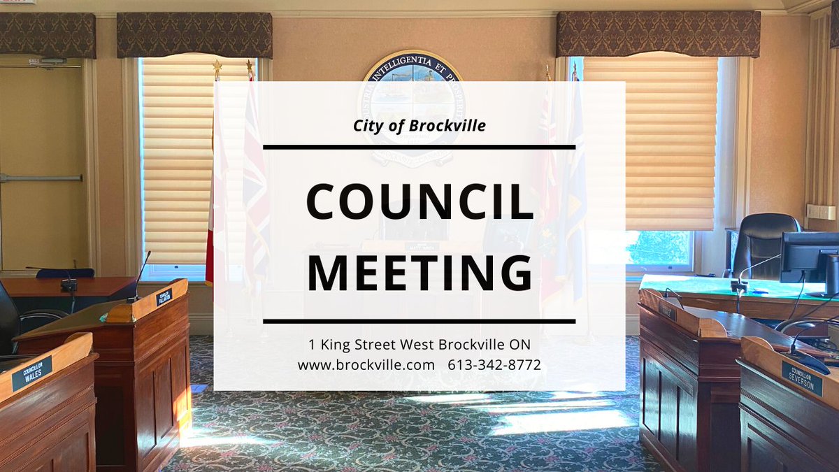 There is a Council meeting tonight at 5:30 pm. Watch virtually and read the agenda here: brockville.civicweb.net/Portal/Meeting…