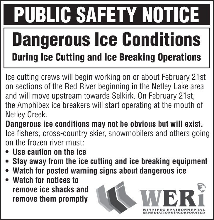Please be advised that the Province has hired Winnipeg Environmental Remediation Inc. to run the amphibex program starting on or around February 21. 

All inquiries including timelines:

Manitoba Government Inquiry
Toll Free in North America: 1-866-626-4862
Email: mgi@gov.mb.ca