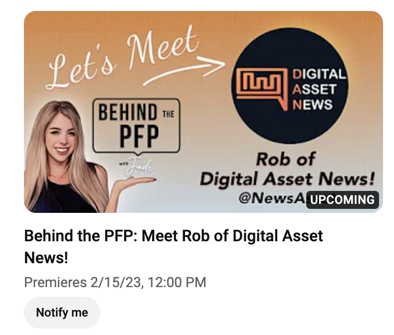 cryptoismyjam's tweet photo. Let's give this "Instant Premiere" a try! See you tomorrow at 12pm PST! @NewsAsset #BehindthePFP
๐ฝ๏ธ https://t.co/AtNGkpDXVA https://t.co/0Xw9aGZoxG