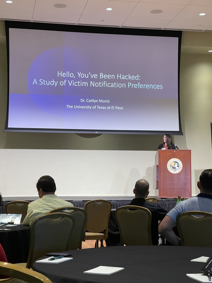 Our faculty affiliate, <a href="/DrCaitMuniz/">Caitlyn N. Muniz</a>, discussed identify theft victimization at the annual <a href="/CyberSecurityFL/">Cyber Florida</a> conference. <a href="/UTEPCrimJust/">UTEPCriminal Justice</a>