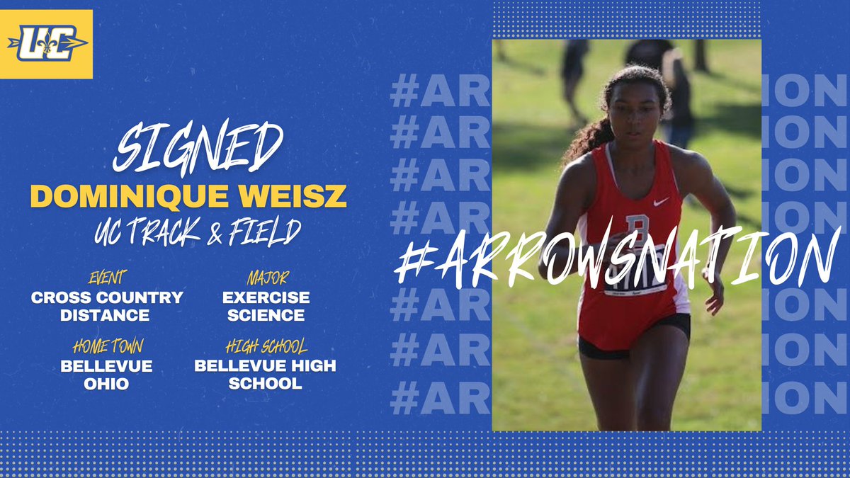 UCArrows's tweet photo. 🚨XCTF SIGNEE! #ArrowsNation welcomes Dominique Weisz to @UCArrowsXCTF https://t.co/wgCWWzExzC
