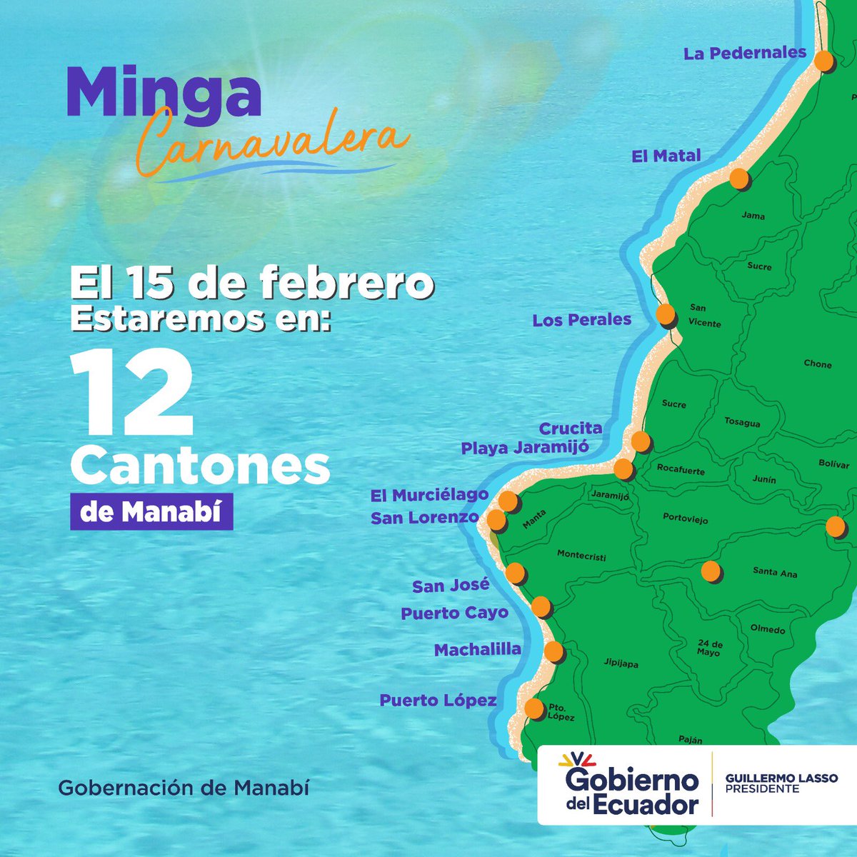 Gᴏʙᴇʀɴᴀᴄɪᴏ́ɴ ᴅᴇ Mᴀɴᴀʙɪ́ (@gobermanabi) on Twitter photo Conoce los lugares en los que estaremos mañana, 15 de febrero, con la gran
#MingaCarnavalera. 
<a href="/juanfranciscoNH/">Juan Francisco Núñez</a> Conoce los lugares en los que estaremos mañana, 15 de febrero, con la gran
#MingaCarnavalera. 
<a href="/juanfranciscoNH/">Juan Francisco Núñez</a>