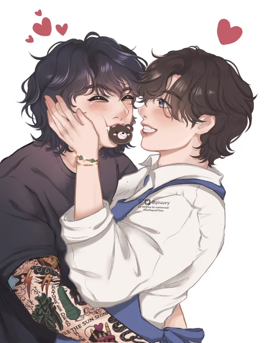 Taetae tried to make some Valentine's chocolate for Kookoo I was late but Happy Valentine's Day #taekook #kookv #국뷔 #태국 