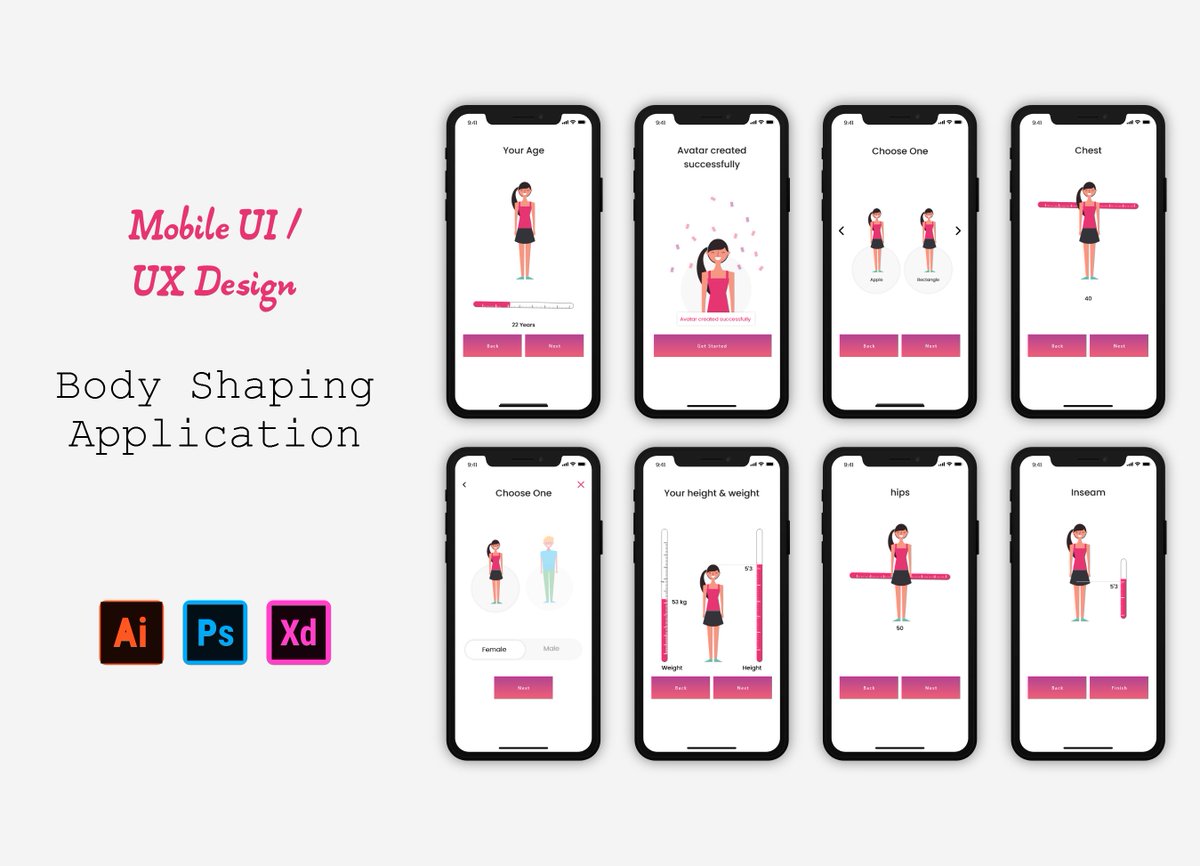 AsmaaYazouri's tweet image. My UI UX Design for Body Shape Mobile Application 
#user_experince_design #user_interface_design #uiuxdesign