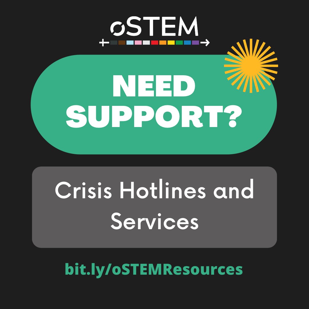We know that the past few days have felt heavy for many of us. If you need support or want to connect, please make use of our Resources Page, including reaching out to THRIVE Lifeline. bit.ly/oSTEMResources