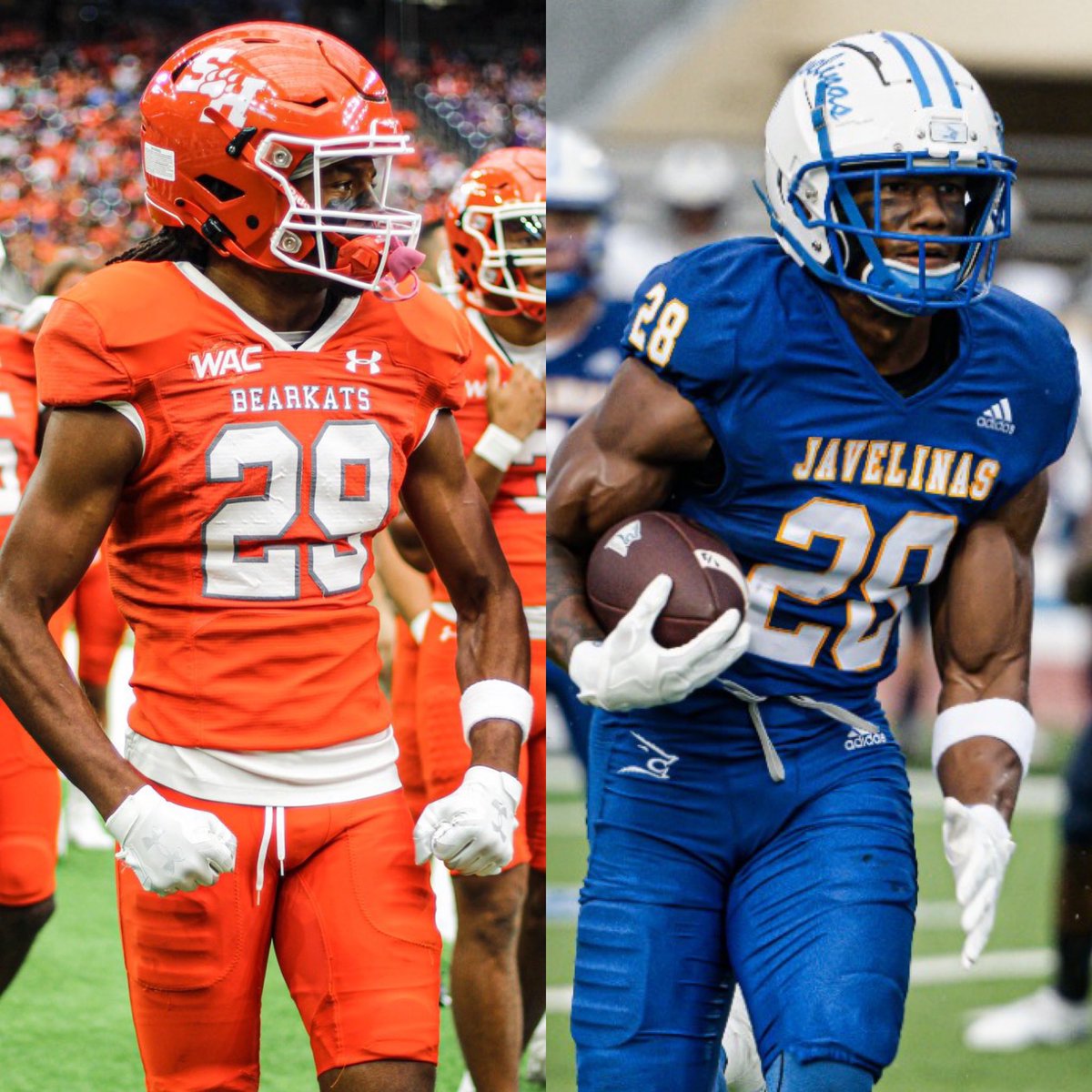 “Best Home Football Uniforms in Texas”
~ Round 2 ~
⬇️VOTE UNDER THIS TWEET⬇️

(9) Sam Houston vs (24) A&amp;M-Kingsville
