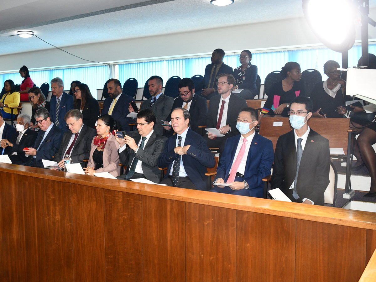 ChinaEmbJA's tweet photo. π¨π³Amb. Chen Daojiang was glad to attend the Ceremonial Opening of the π―π²2023/24 #Parliament at #GordonHouse on 14 Feb. Congrats to @GGSirPAllen for delivering the #ThroneSpeech. #China will work with #Jamaica to promote bilateral relations and enhance practical cooperation. https://t.co/pA1hoP5MCy