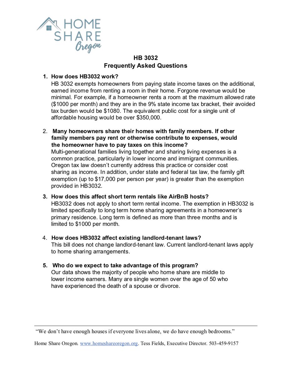 What is 'homesharing'? We have the FAQ's for you here ⬇️⬇️⬇️!! Visit us at homeshareoregon.org to register as a homeowner and learn about how homesharing can save money and build meaningful relationships!

#homesharing #housing #Oregon