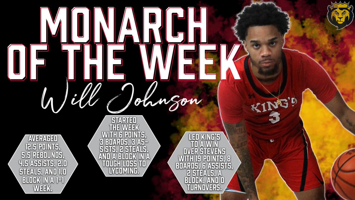 MOTW | BIG TIME weekend performances from our MONARCHS OF THE WEEK! Lebrun recorded six points in the @KingsWHockey sweep over Hilbert, while Johnson had a stellar game in the @KCMBBALL win over Stevens on Saturday! #MonarchNation // #EarnTheCrown