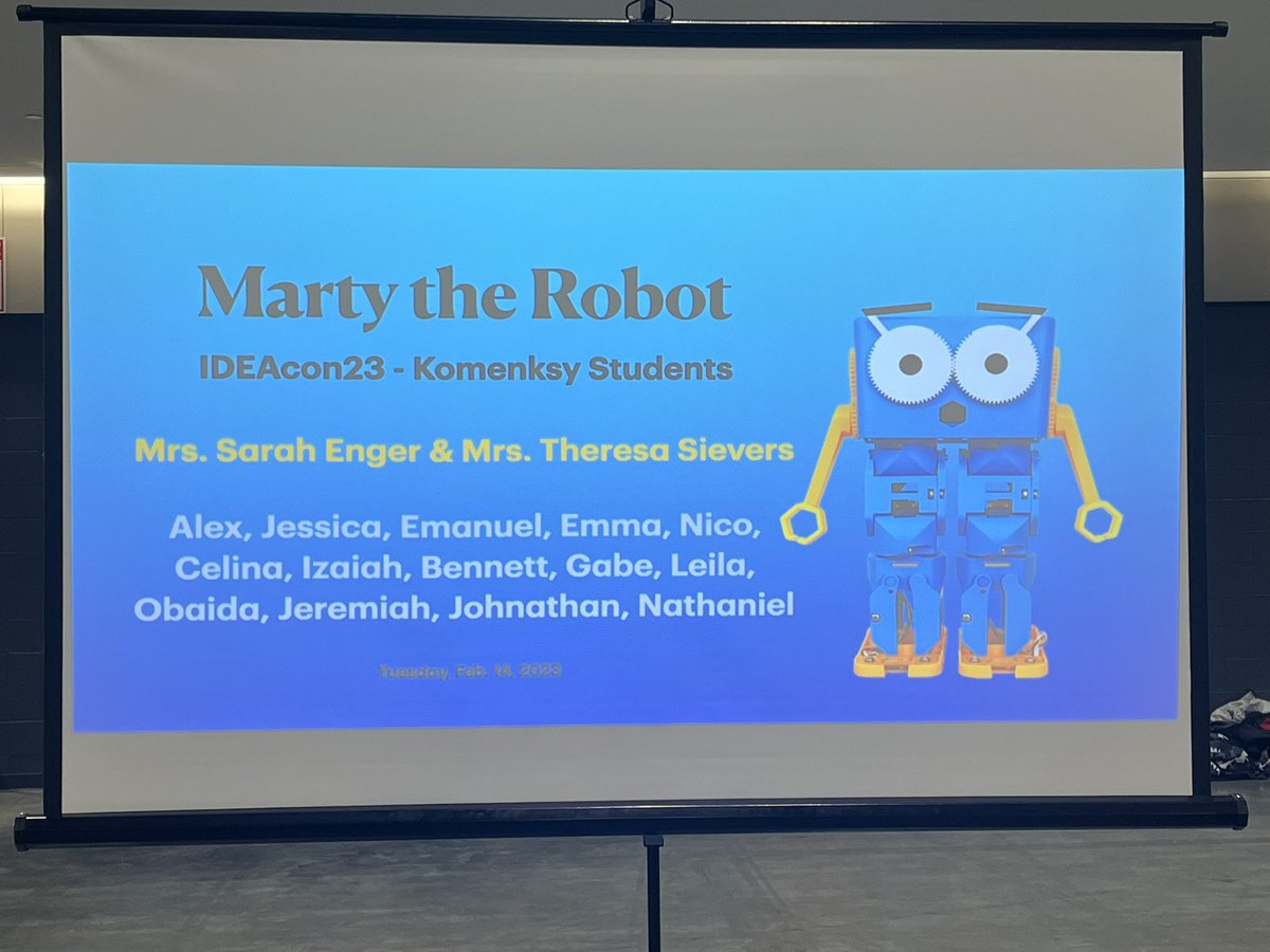 Our @KomenskyLions shared their knowledge about coding through @MartyTheRobot #IDEACon 2023 with an authentic audience. This real world experience opened doors of new possibilities for our young digital citizens. #d100inspires 🦁🤖@MrsSarahEnger @mspesch5th @MrsSievers4