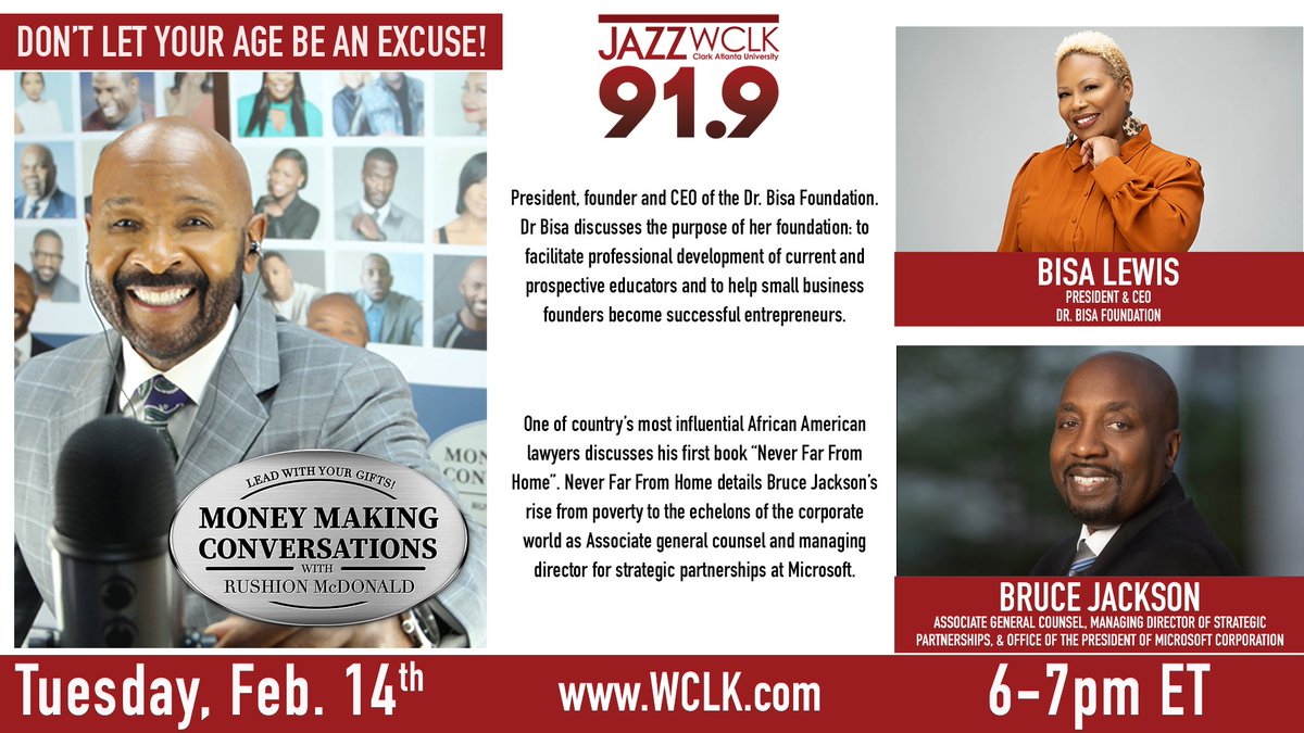'Small business-Big Money' Tune in only on @Jazz919WCLKatl! @DrBisa
