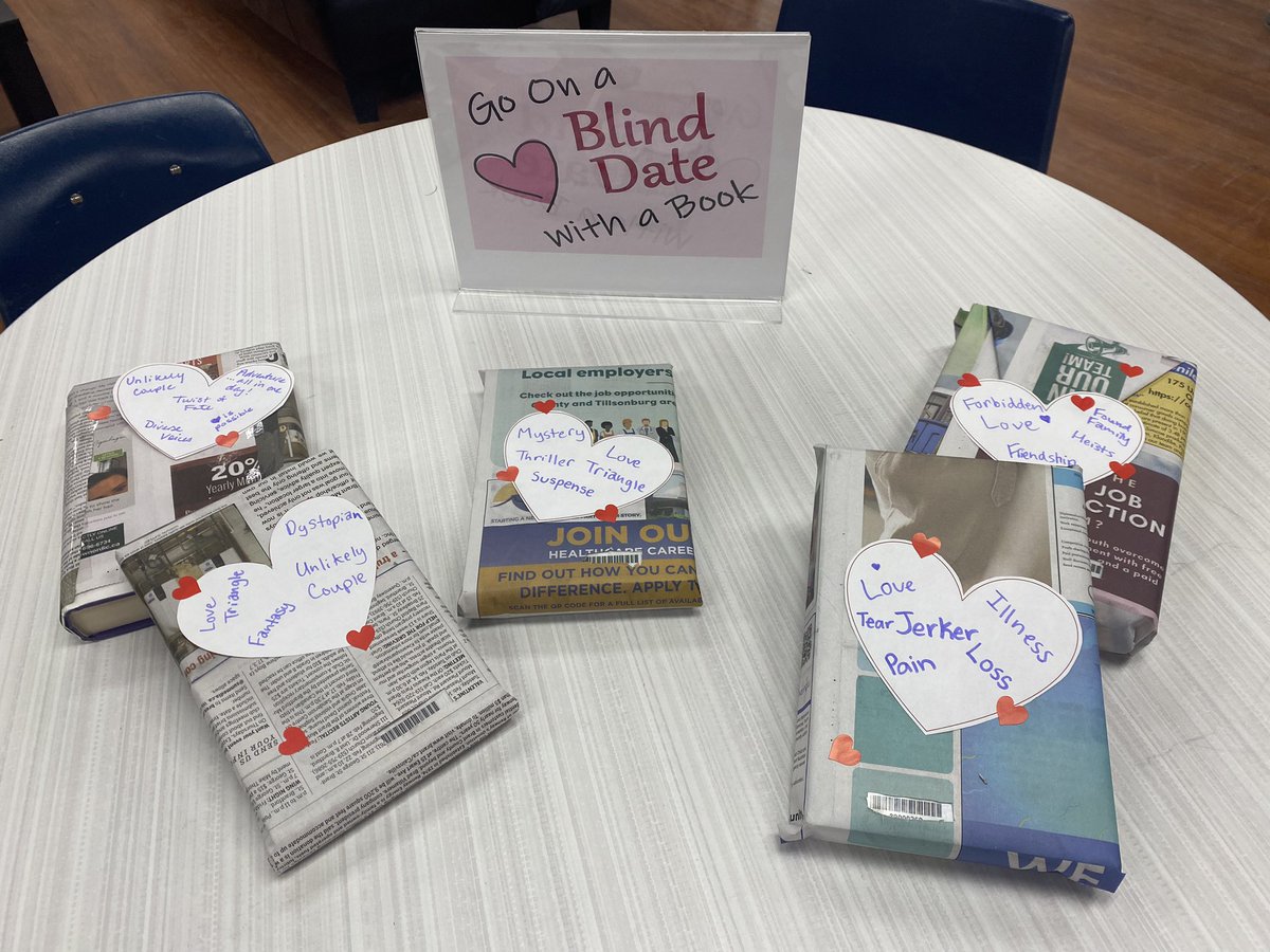 NPCLibrary's tweet image. “Blind Date with a Book” is back, thanks to NPC’s Chapter One Book Club! ❤️📚 @NPCVSPrincipal