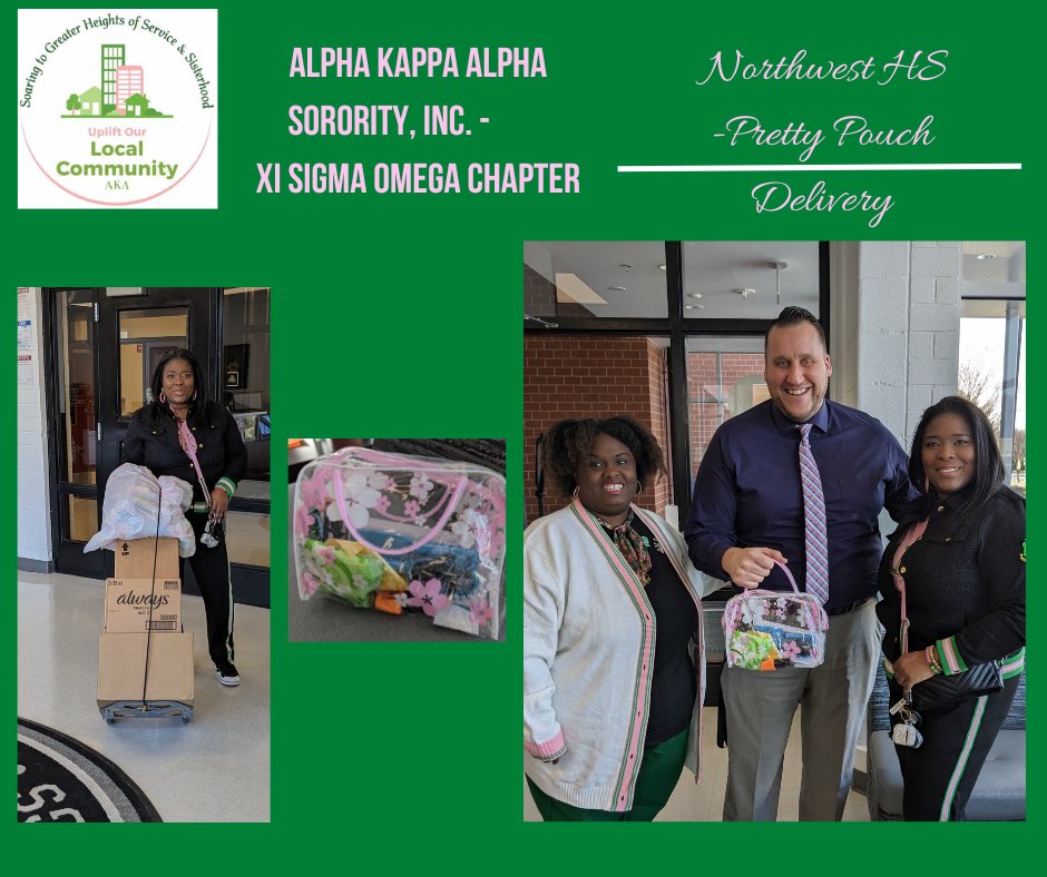 A special thank you🙏🏼to the Xi Sigma Omega chapter of Alpha Kappa Alpha sorority for donating “pretty pouches” to our students. We can’t thank you enough for giving back to the community on #MLKDay2023 and for all the students who benefit. @TeamGermantown1 #GermantownProud 🖤🐆🤍