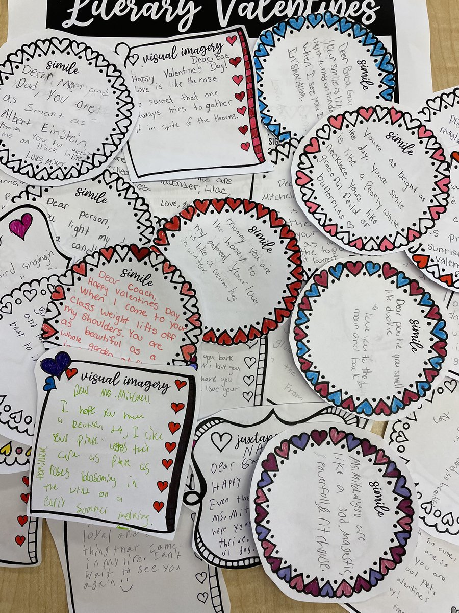 Ss in my ELA classes had so much fun putting together their #literaryvalentines today! #nccvtworks <a href="/SarahOlsavsky/">Sarah Olsavsky</a> #teachingELA