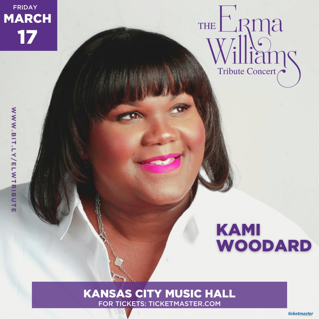ErmaLWilliams's tweet photo. We are thrilled to welcome Kansas City’s own, Kami Woodard to #ELWTRIBUTE’s amazing talent lineup! Join us on 3/17 at the Kansas City Music Hall for an evening of inspiration. Get your tix 🎫 at ticketmaster or click link  https://t.co/PIQ1ChZgDp  #gospel #LiveMusic #KCMO https://t.co/I0fkrEDi77