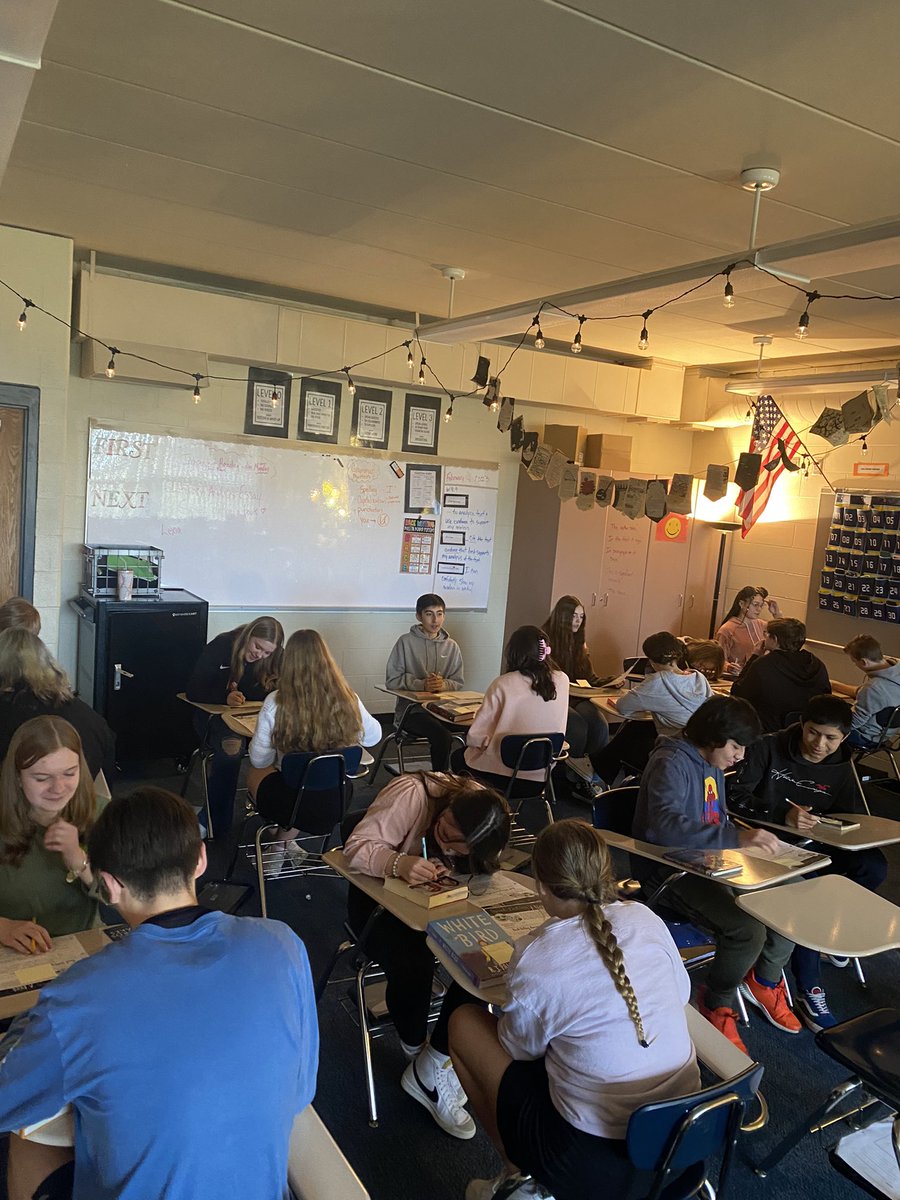 Speed dating a book activity = 100% engagement ❤️. So much fun to hear them speaking from their book’s POV. #wcs_k12 <a href="/murphmom11/">Shari Murphy</a> <a href="/MrsFrambes_ELA/">Anita Frambes</a>