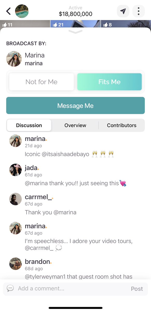 RilaApp's tweet photo. ICYMI: the Rila app has a discussion section for every home listing.👀  #getrila #homediscovery https://t.co/IxEm0vdb6Z