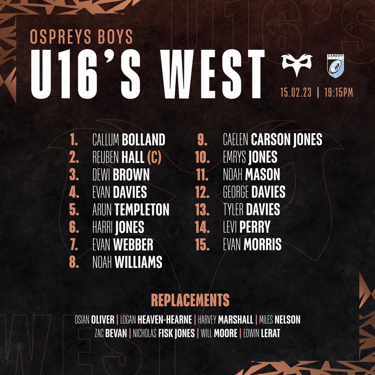 Congratulations to Caelan Carson-Jones in Year 11! We are all super proud of you. All the best for the game tomorrow. (Mrs Fish 😊) ps don’t forget to bring some action shots in!