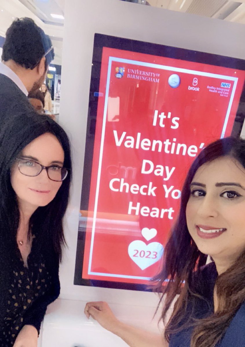 Merry Hill Shopping Centre today; heart health &amp; sexual health 4 Valentines Day. Supported by community, hospital, pre-reg pharmacists &amp; pharmacy students <a href="/NHSEngland/">NHS England</a> @AHSNNetwork <a href="/UoB_Pharmacy/">UoB Pharmacy School</a> @IHCDudley <a href="/Dudley_LPC/">Community Pharmacy Dudley</a> <a href="/NHSinBlkCountry/">NHS Black Country Integrated Care Board (ICB)</a> <a href="/BlackCountryICS/">Black Country Integrated Care System (ICS)</a> <a href="/SarahBaig11/">Sarah Baig</a>  <a href="/MichelleDyoss/">Michelle Dyoss</a>
