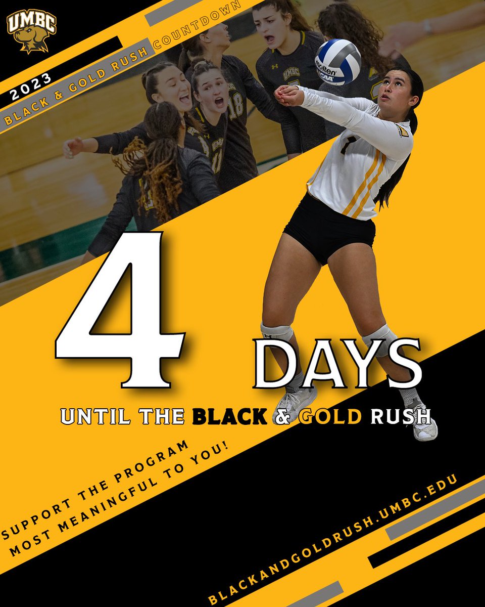UMBCAthletics's tweet image. We’re just 4 days away from the #BlackandGoldRush, can you dig it? @UMBCvolleyball certainly does. Make sure to donate!

Blackandgoldrush.umbc.edu
Link in bio

#BlackandGoldRush #UMBC #UMBCproud
