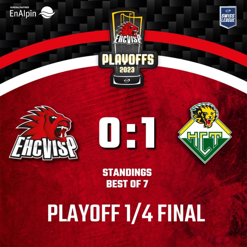 EHCVisp's tweet photo. Bittere 3:4 Niederlage im ersten Viertelfinalspiel gegen den HC Thurgau.😓 
#EHCVisp #HCThurgau #Heimspiel #Niederlage #SwissLeague #Eishockey #Wallis #Valais #HoppVisp #Saison20222023 #Playoffs #Viertelfinal https://t.co/cJEh3C0ai7