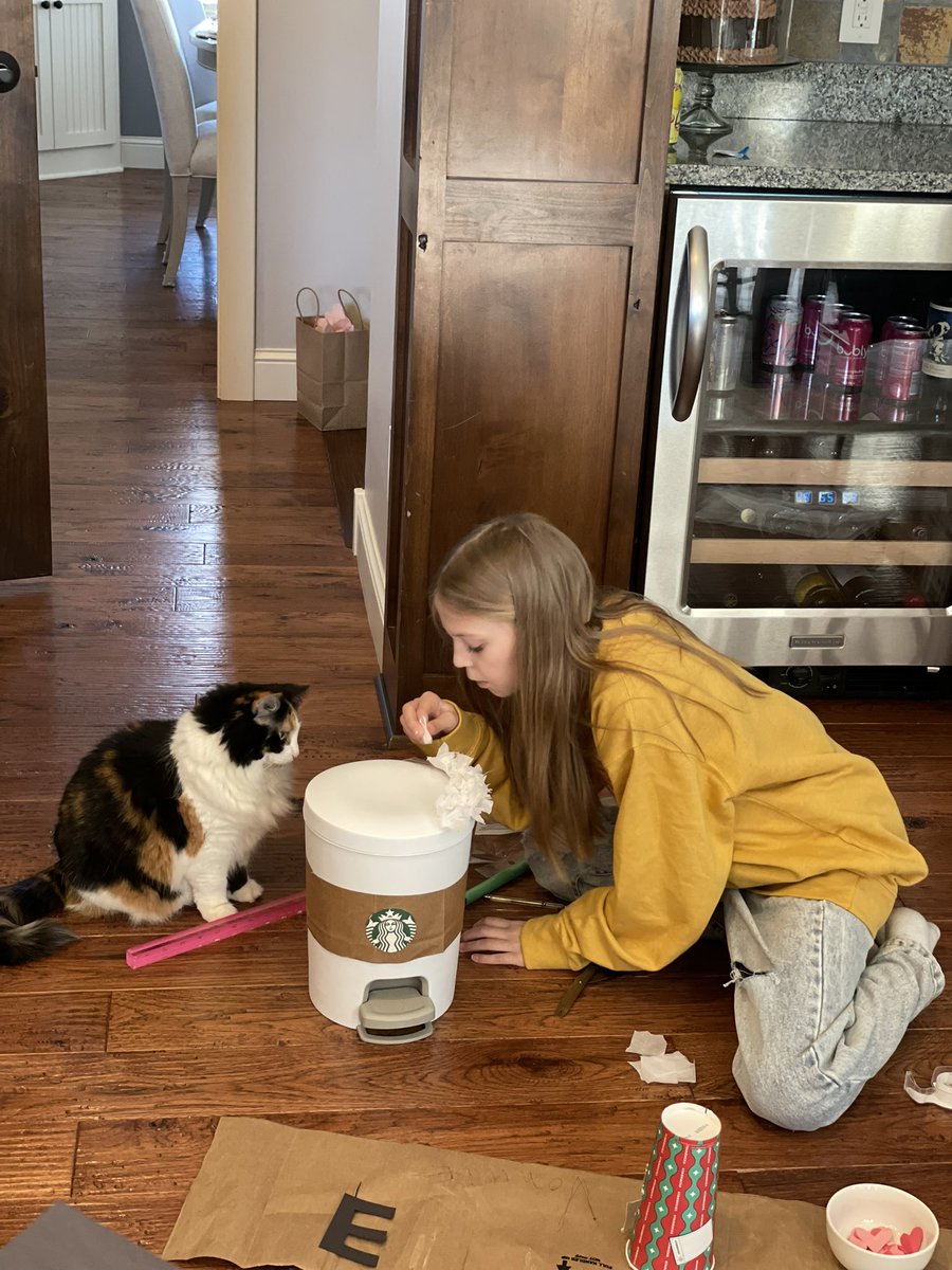 My daughter did an awesome job on her Valentine’s Day box. She brought it to Starbucks with her today too.  Some extra advertisement at school today for <a href="/Starbucks/">Starbucks</a> <a href="/HowardSchultz/">Howard Schultz</a>