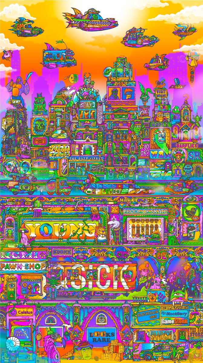 🔥BURN NOW OPEN🔥 Presenting: TWENTY TWENTY TWO (DELUXE). 
app.manifold.xyz/br/2022DELUXE

- Burn 3 original OE to claim a deluxe 
- Burn window closes next Tuesday
- Thurs (2/23) snapshot of Deluxe holders to claim a print.

Favorite new addition? Comment below/chance to win an OE👇