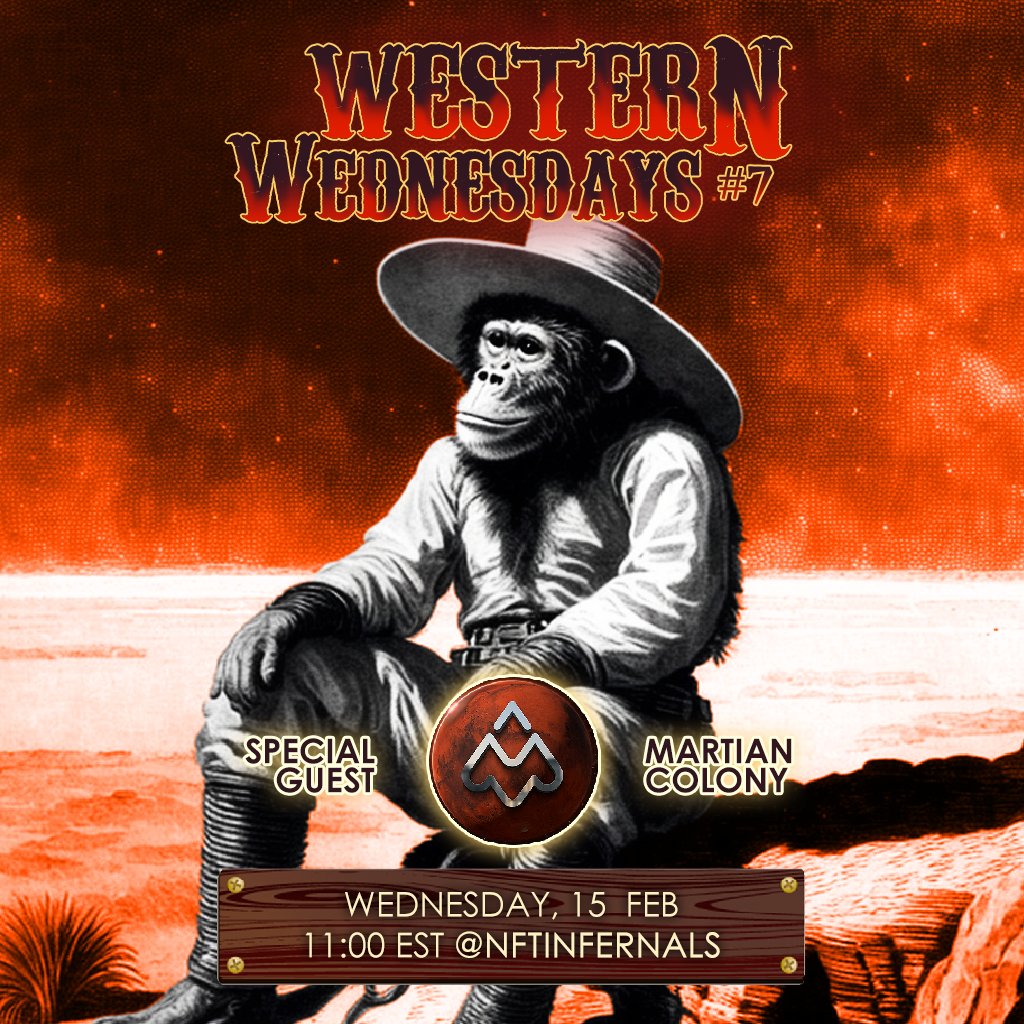 Bandits (@hbarbandits) on Twitter photo Don't forget Western Wednesdays tomorrow @ 11am EST with <a href="/martian_colony/">Martian Colony</a> 🛸
Come join in on the fun, claim your POAP and be the first to hear about our latest collab!!!!! 🔥
Set reminder: x.com/i/spaces/1jMJg… Don't forget Western Wednesdays tomorrow @ 11am EST with <a href="/martian_colony/">Martian Colony</a> 🛸
Come join in on the fun, claim your POAP and be the first to hear about our latest collab!!!!! 🔥
Set reminder: x.com/i/spaces/1jMJg…