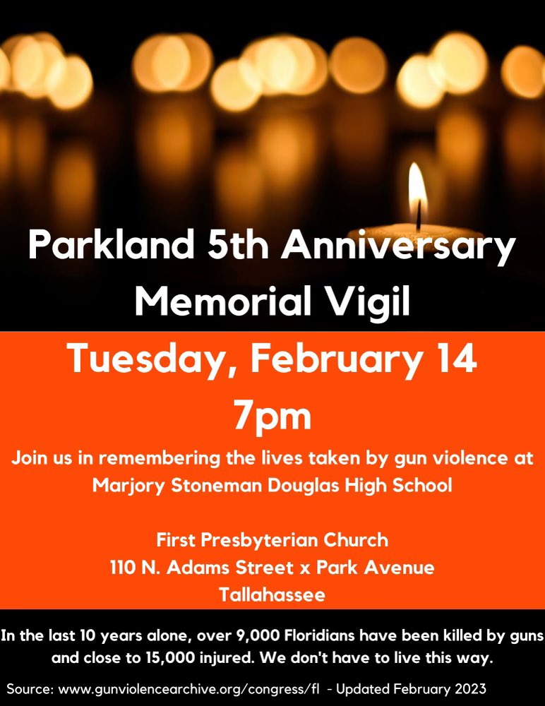 MourningInAmer1's tweet photo. For those in the Tallahassee area wishing to honor those murdered at Parkland &amp; their loved ones who continue to live with their loss ⤵️#TogetherWeGrieve #TogetherWeCanHeal https://t.co/id3iZLQNqv