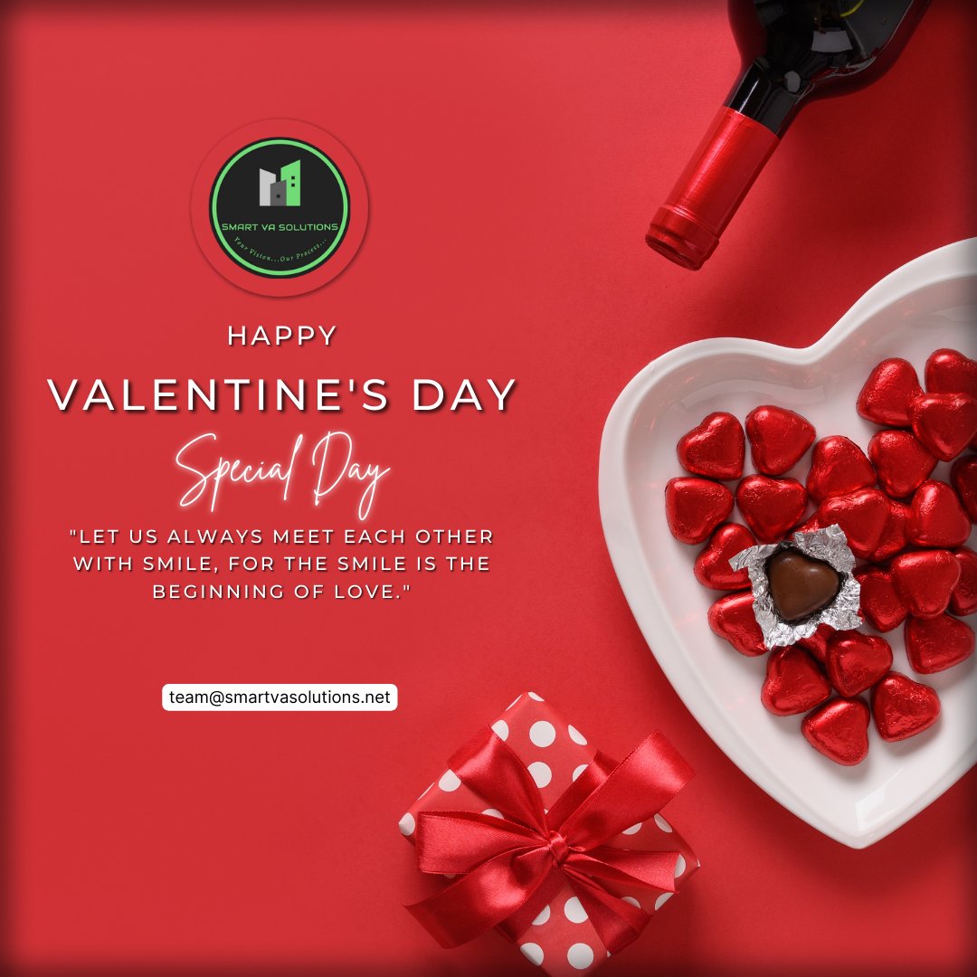 SmartVASolutio1's tweet photo. Happy Valentine's Day!❤️💐
"Let us always meet each other with smile, for the smile is the beginning of love."
#valentines #valentinesday #happyvalentinesday #smartvasolutions #realestatevirtualassistant
📱: 954-607-2408
📧: team@smartvasolutions.net
🌐: https://t.co/ouivfpVtQG https://t.co/cHIUjHtL4r