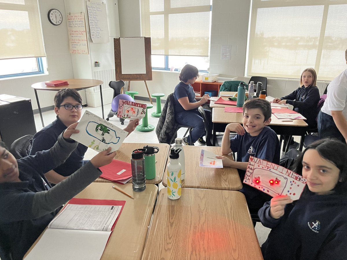 ShaunaWeber75's tweet photo. Part 2: You light up my life! Wishing our parents Happy Valentine’s Day with a special handmade card with a paper circuit that makes it light up. #STEAM @GAngelsMilton https://t.co/8y0lklcfHM