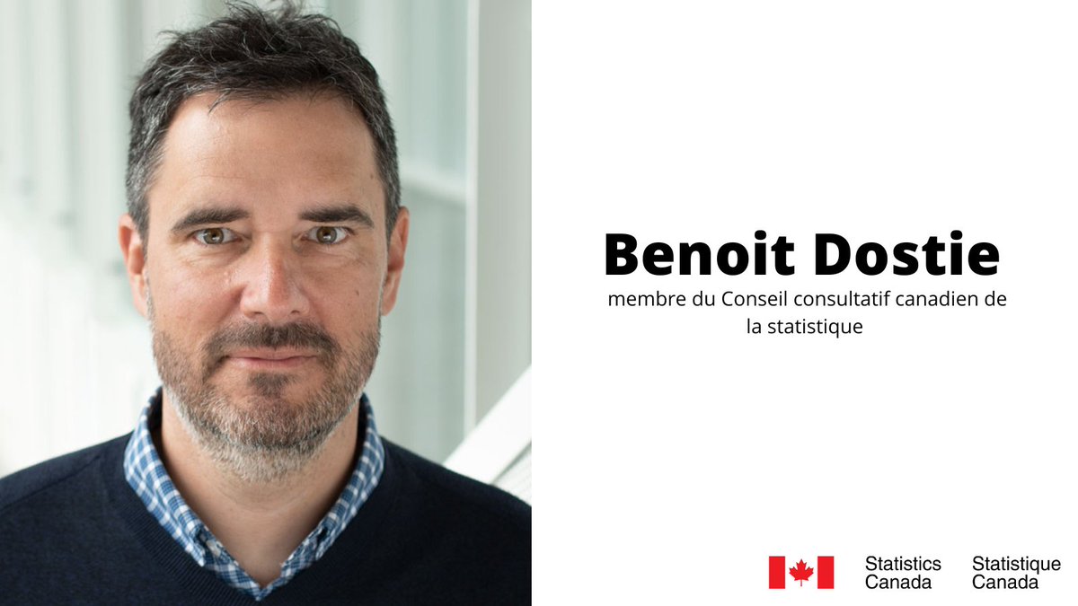 Nous voulons féliciter @benoitdos, membre de l’équipe à l’IRE, qui a été nommé au Conseil consultatif canadien de la #statistique, pour un mandat de trois ans.
statcan.gc.ca/fr/apercu/pert…