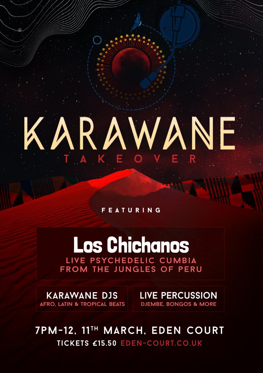 Inverness on alert! 📣 We're bringing our wild fiesta to the Highlands for the first time at the <a href="/karawanesound/">Karawanesound</a> takeover at Eden Court on March 11th 🔥🙌🏽 +++ heavy-weight tropical sounds from around the world by the Karawane DJs! Info in bio 🌴
#loschichanos #latinmusic