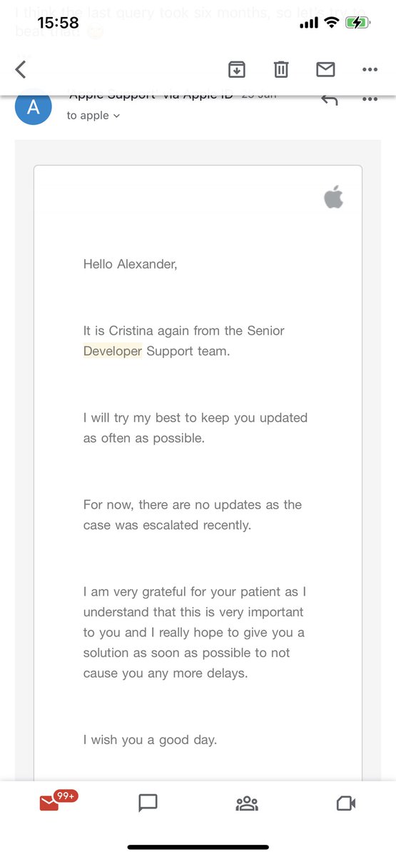 <a href="/AppleSupport/">Apple Support</a> - It’s been about three months now. Are we going to get a solution any time soon, or is it going to take nine months like the last time?! For a trillion dollar company, your support absolutely sucks! #ios #apple #iphone