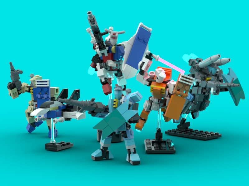Returnethtobase's tweet photo. Updated Lego GM Custom/GM Cannon II (with a quick GM recolor to make a Late Type C) to round out the 0083 Feddie ground squad. Could always replace the GM, Core Fighter II, &amp; GM Powered with another GM Cannon II/2x GM Customs to recreate the actual Albion squad. #mfz #mf0 #mecha https://t.co/rEyjAiD5pz
