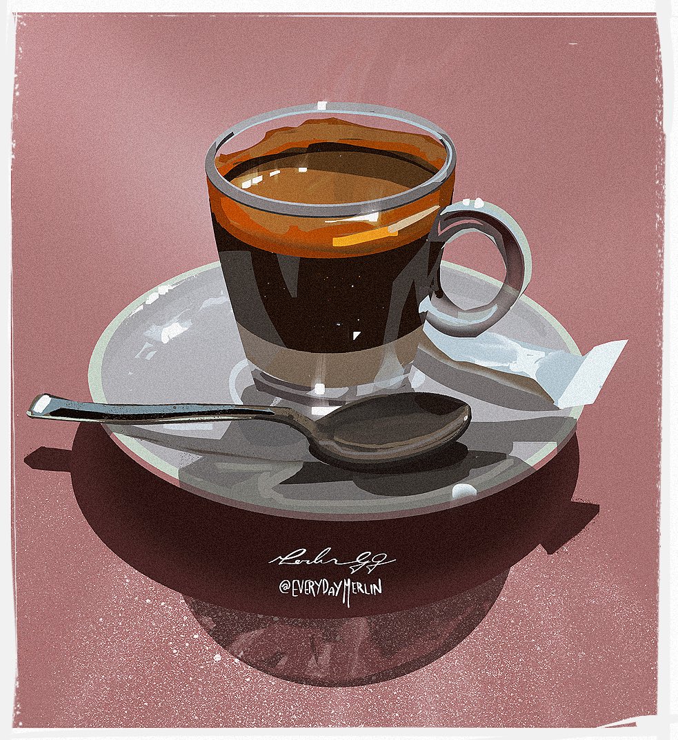 「hot coffee and summer days  」|Merlin G.G🌻🏳‍🌈🏳️‍⚧️ VisDev Artistのイラスト