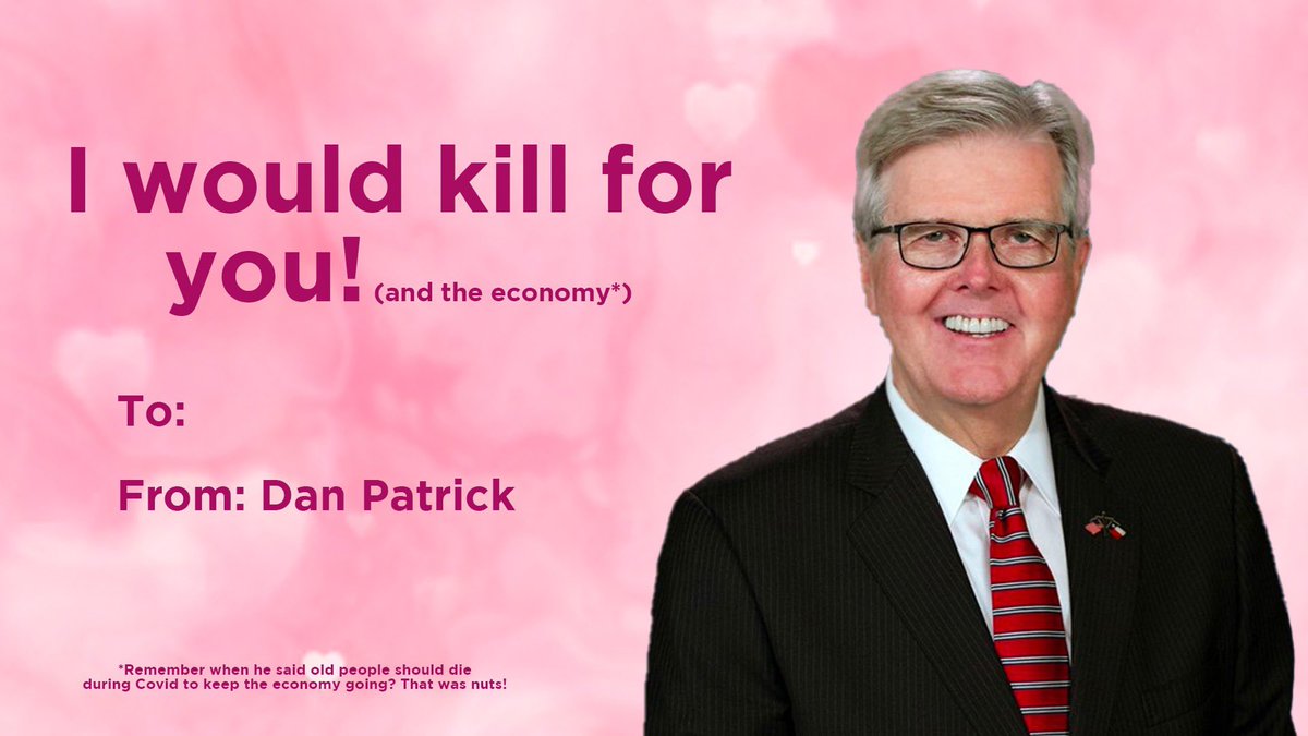 ProgressTX's tweet photo. The new Texas GOP Valentine’s cards leave a lot to be desired…kinda like the rest of the year! Share these with your loved ones or enemies, it works either way! #ValentinesDay #TexasGOP #HumansAgainstTedCruz #HumansAgainstAbbott https://t.co/Bf0vFH8NtL