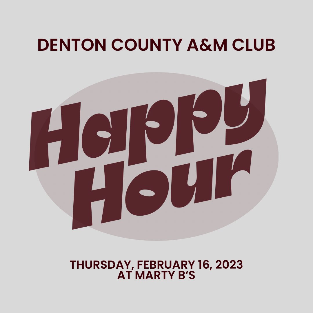 dentoncountyags's tweet photo. Join us this Thursday at Marty B’s at 6 pm for our February happy hour! 👍 https://t.co/Ua0rLO32UC