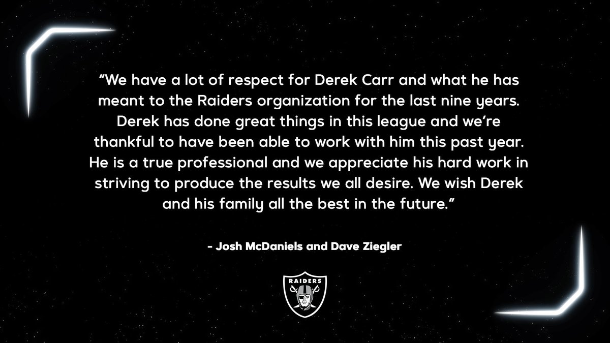 A message from Head Coach Josh McDaniels and GM Dave Ziegler.