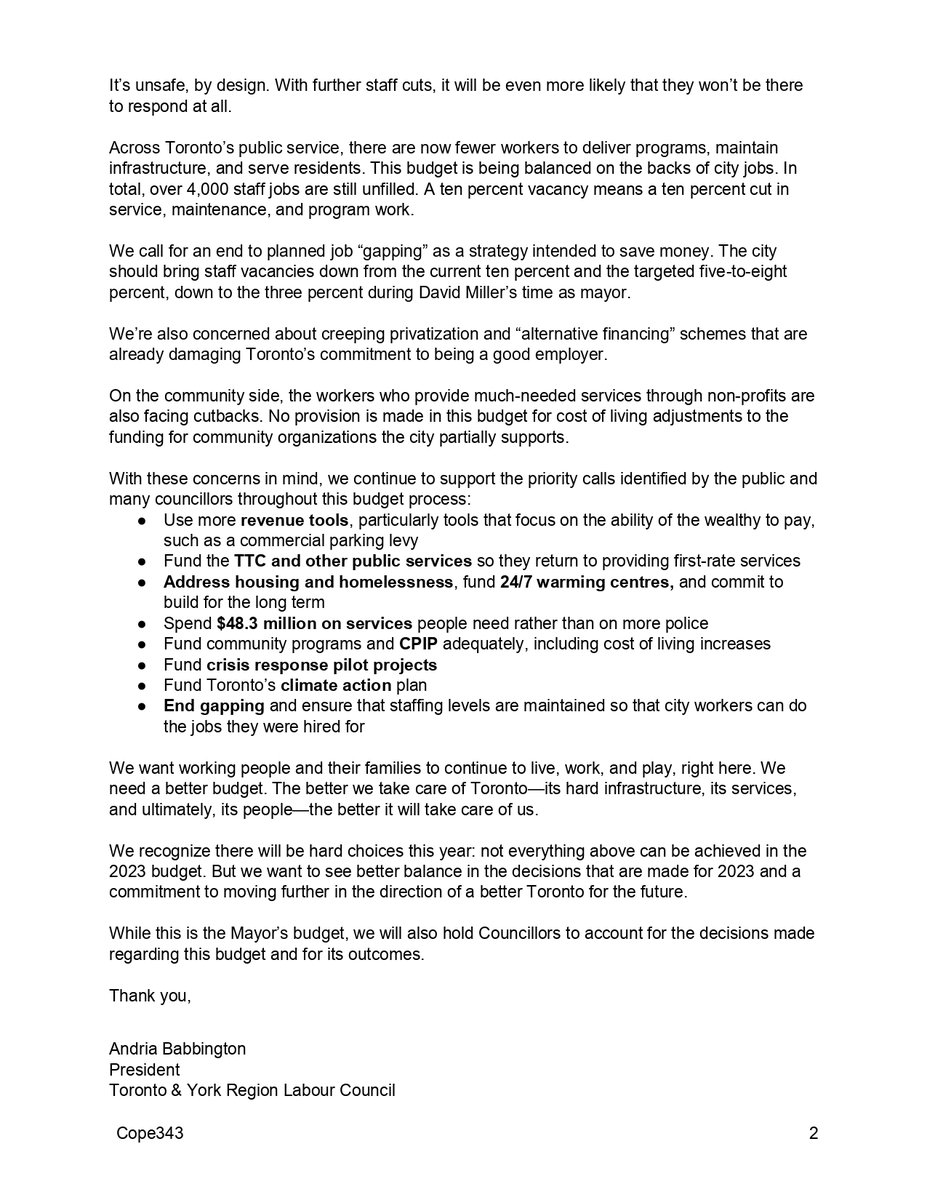 torontolabour's tweet photo. 📢#TYRLC is calling on the City Council to establish a #TOcitybudget that reflects the values of working people & communities. 🧵
▶️Read our submission to the City Council: https://t.co/xlNKRUlkXF https://t.co/PXB3l2Onky