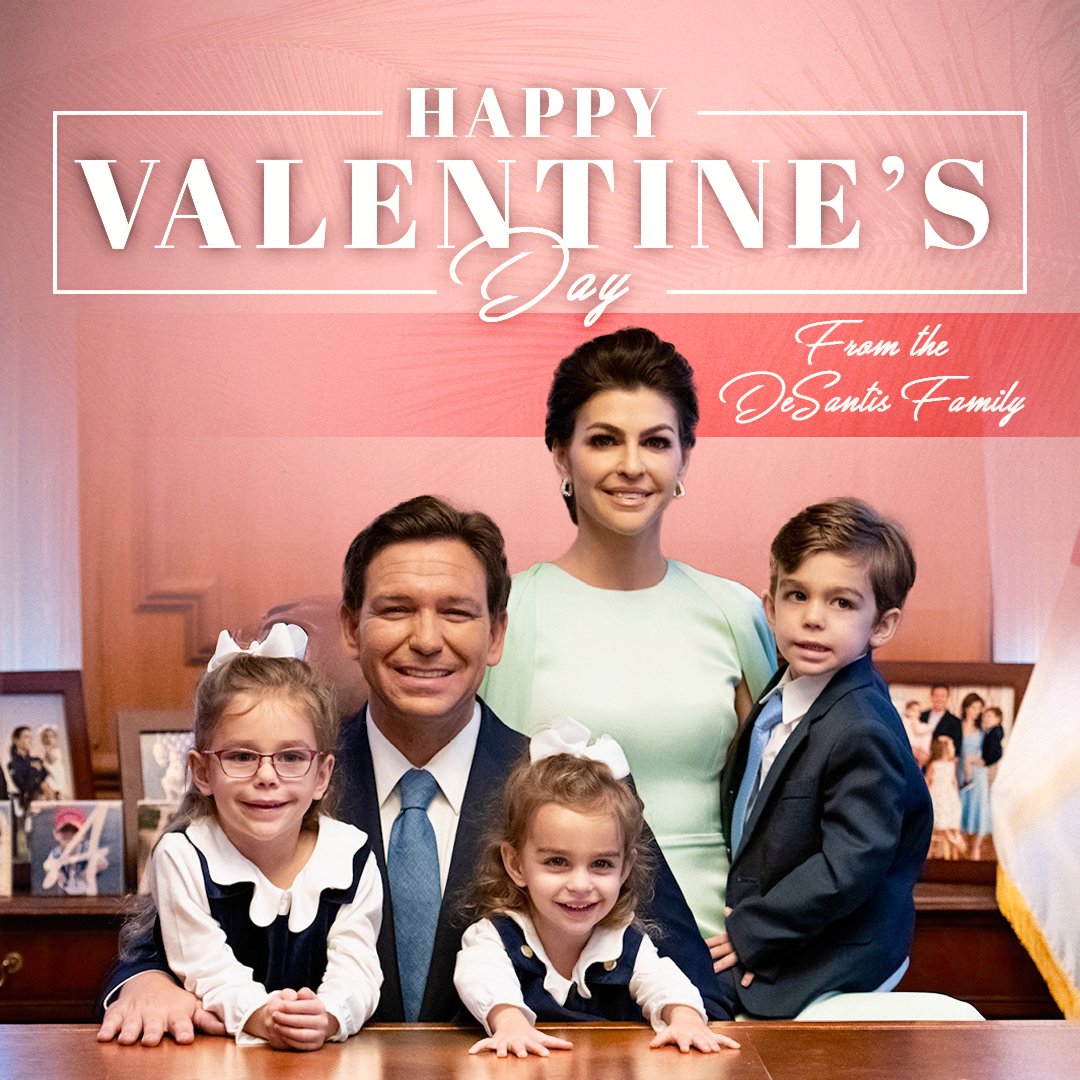 Happy Valentine’s Day to the best husband, father, and Governor in the country.

We love you, @RonDeSantisFL ❤️
