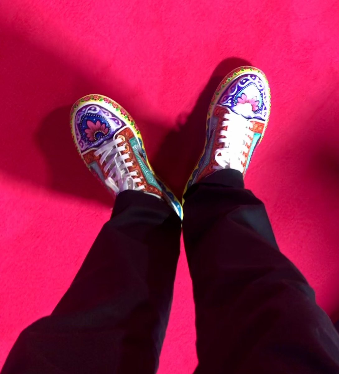 SamMasud37's tweet photo. Proud to say I was fortunate enough to have contributed a small part in the making of #WhatsLoveGotToDoWithIt thanks to @Jemima_Khan 🙏🏼
Here I am soaking in that pride. 

*Before being quickly moved on because my trainers were upstaging Lily James. https://t.co/jVD556XJQi