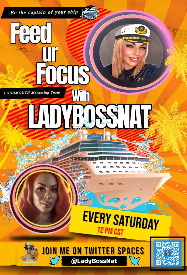 LadyBossNat's tweet image. 👨‍✈️Be the #Captain of Your Own Ship
#FeedYourFocus w/@LadyBossNat Sponsored by @StarDawgs @darcydonavan 🌹🏆⭐️🐶

✨Come &amp;amp; vibe with me this Saturday! Bringing all the positive vibes, feeding your focus, talking about the amazing project #StarDawgs &amp;amp; so much more! Come tell me