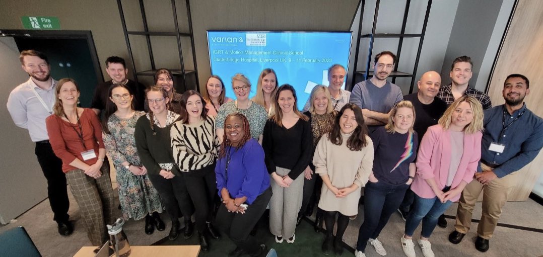 NICCBeamTeam's tweet photo. Who can spot our oncologist @KLCRFD with radiographers @Beccalou1979 and @lyns1818 representing us at the @varianuk Advanced Imaging Clinical School which was facilitated in Liverpool by brilliant colleagues at @CCCNHS. Fantastic programme and a hugely impressive cancer centre. https://t.co/1j5isjvXek
