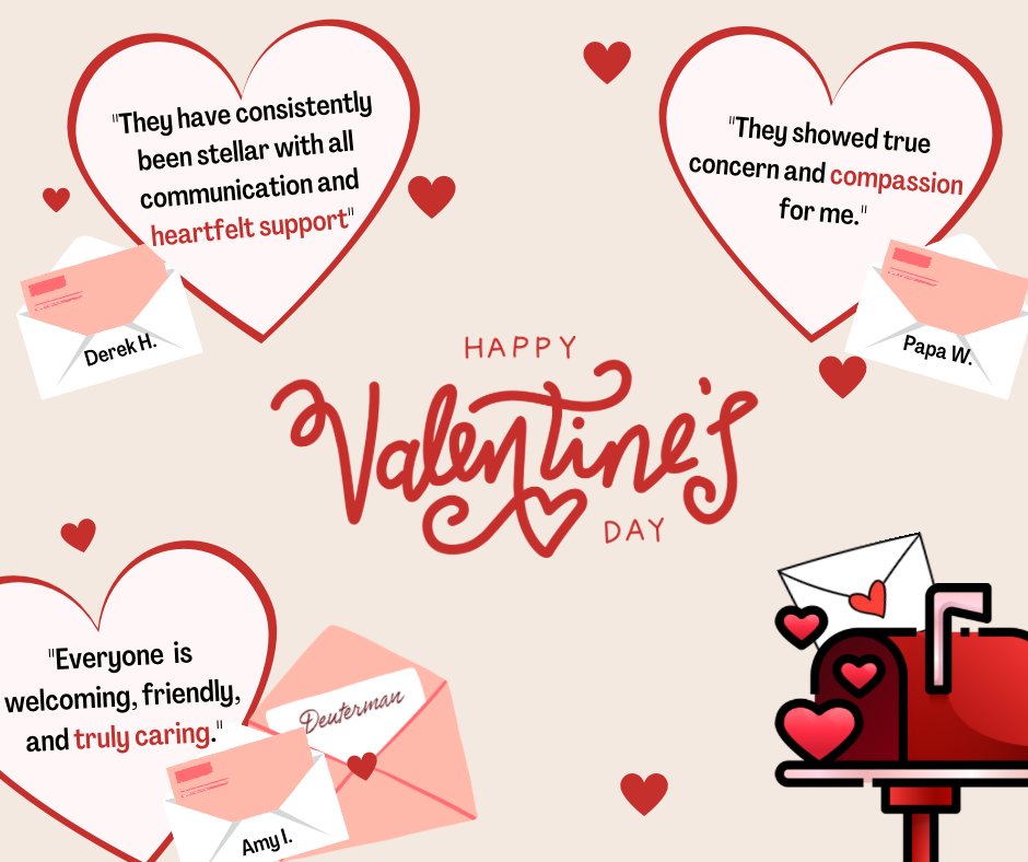 deutermanlaw's tweet photo. Happy Valentine's Day from all of us at Deuterman Law Group. Our clients' "love notes" are always appreciated and we love receiving them. Check out our testimonials page to see more wonderful love notes from our clients! ❤️ https://t.co/DKsuxnsgV7